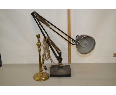 A vintage anglepoise lamp together with a further brass table lamp