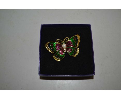 Boxed enamel model of a butterfly