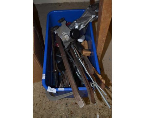 Plastic box containing a quantity of tools