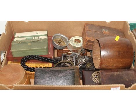 Miscellaneous items to include boxes and a barometer