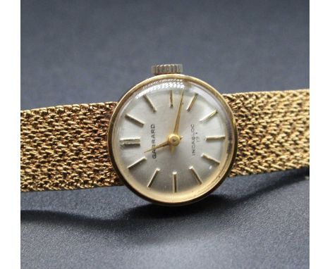A lady's Garrard Incabloc 17 9ct gold cased bracelet watch, having manual wind movement, gross weight 29g, case dia.19mm