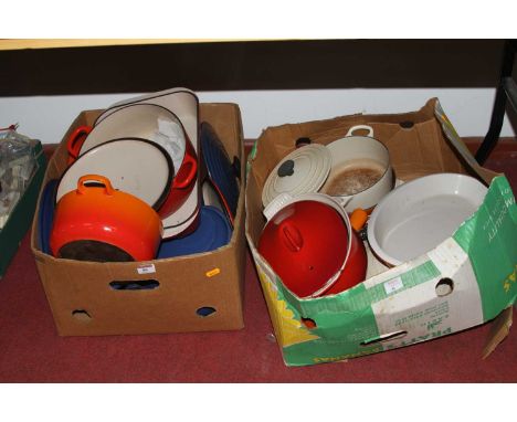 A collection of Le Creuset enamel cookware