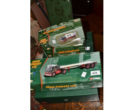 Eddie Stobart - Corgi Limited Edition Scale Model, Atkinson Borderer Flatbed Trailer, CC12502;  AEC Ergomatic 6 wheel Tipper,