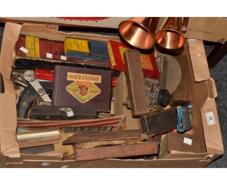 Tools - micrometres;  set squares;  combination square;  tape and dye sets;  a circumference  measure;  a Solex autostarter; 