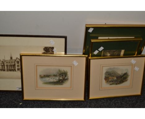 Prints - a limited edition print, signed, 113/200;  other local prints including Remains of South Wingfield Manor House;  Wil