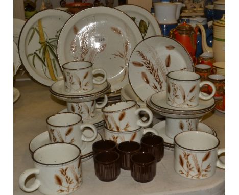 Ceramics - a Midwinter breakfast service, comprising of teacups and saucers, egg cups, cereal bowls, plates; a Midwinter Rang