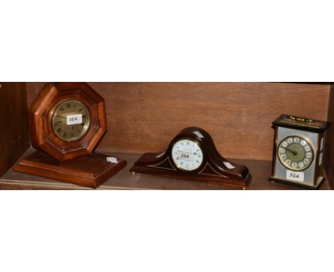A Seth Thomas carriage clock;  a Knight Gibbins London mantel clock;  another (3) 