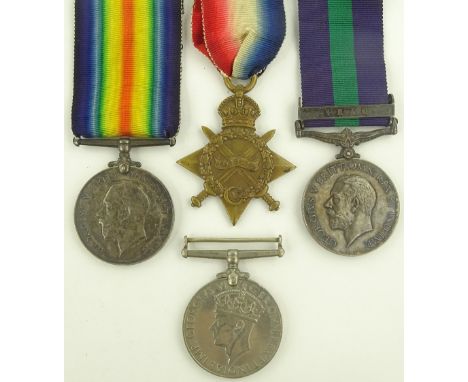 Group of 4 First and Second War medals, including army general service medal with Iraq bar awarded to 2209 Lance Corporal H S