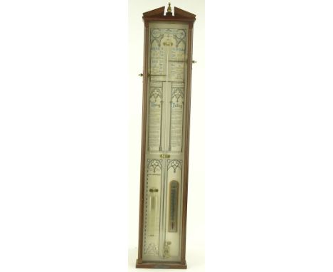 A reproduction Admiral Fitzroy barometer, mahogany cased, height 100 cm
