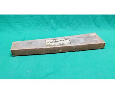 A VINTAGE COLLECTORS WEBLEY CARDBOARD BOX WITH LABEL ATTACHED AND PACKET CONTAINING WEBLEY .410 BOLT ACTION INSTRUCTIONS