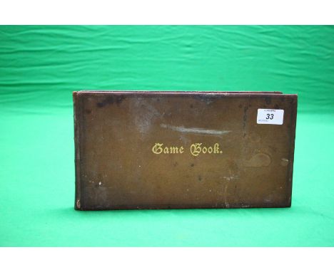 A VINTAGE LEATHER "GAME BOOK" LOG DATING BACK TO JULY 1918 