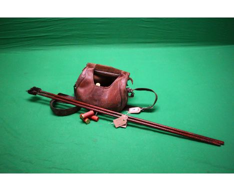 VINTAGE LEATHER CARTRIDGE BAG AND QUANTITY OF 12 GAUGE CARTRIDGES TO INCLUDE ELEY GRAND PRIX BISMUTH, IMPERIAL GAME AND TWO C