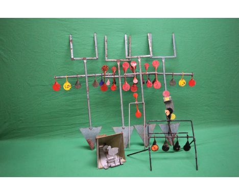 COLLECTION OF 8 VINTAGE METAL AIR GUN TARGET STANDS
