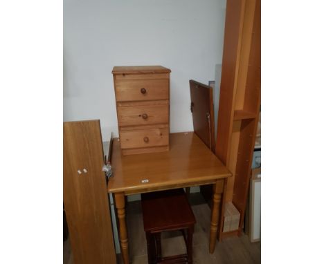 7 ITEMS INC FLOATING SHELF OCCASIONAL TABLE NEST OF 3 TABLES CD UNIT  ETC