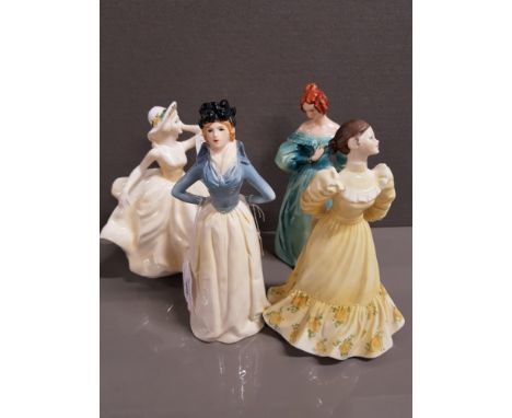 4 LADY FIGURES OF WHICH 2 ARE COALPORT LINDA AND WENDY PLUS 2 GOEBEL FIGURES