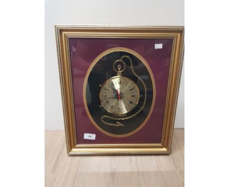 FRAMED POCKET WATCH STYLE CLOCK