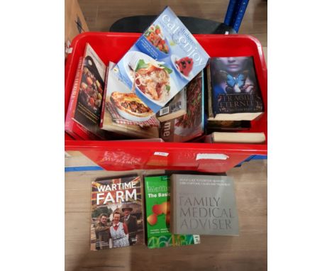 BOX OF BOOKS ON COOKING ETC