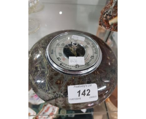 TABLE TOP BAROMETER WITH CHROME DIAL