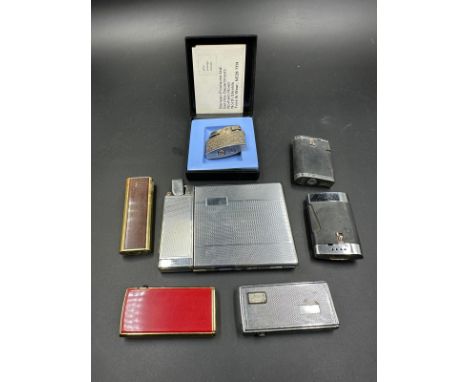 A selection of vintage lighters to include Ronson, Sarome and a cigarette case 