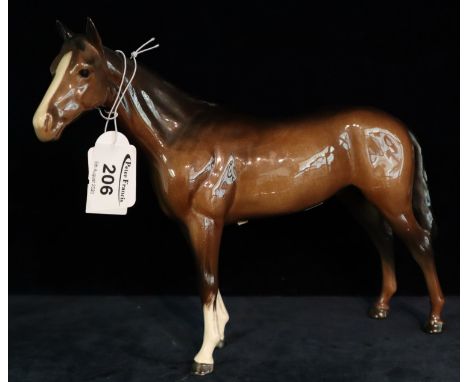 Beswick pottery study of a horse, green sticker and printed marks to base. (B.P. 24% incl. VAT) 