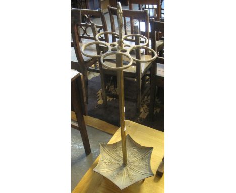 Brass stick stand in the form of an upside down umbrella. (B.P. 24% incl. VAT)Condition: No obvious damage. 