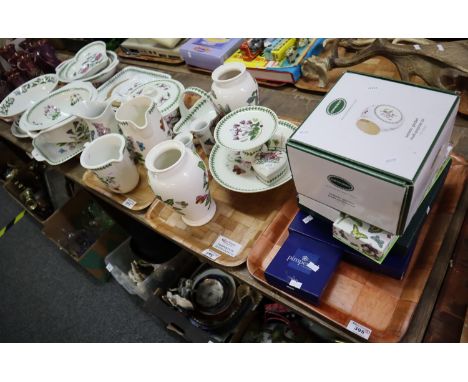 Five trays of Portmeirion Botanic Garden items to include; tureens, jugs, pair of baluster vases, trinket boxes, multi-purpos