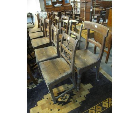 Harlequin set of 19th Century farmhouse bar back, stick back and similar kitchen chairs. (10) (B.P. 24% incl. VAT) A mixed lo