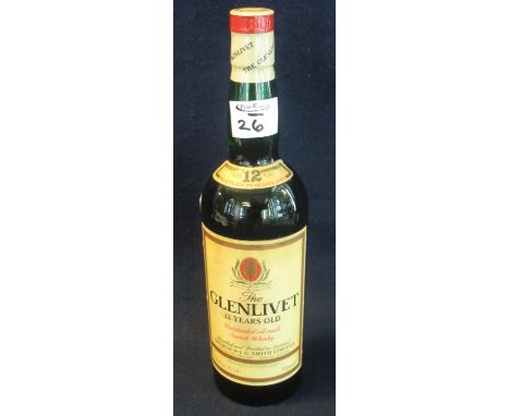 Glenlivet 12 years old and blended all malt Scotch whisky, 75.7cl, 70% proof. (B.P. 24% incl. VAT) 