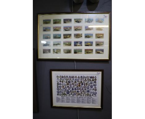 Collection of cigarette cards (Castella Panatellas) 'The Tank Story', together with a coloured print 'Regimental cap badges o