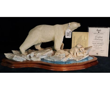 Border Fine Arts 'Arctic Adventure' polar bear and cubs, no. 622 of a limited edition of 850 pieces, with certificate of auth
