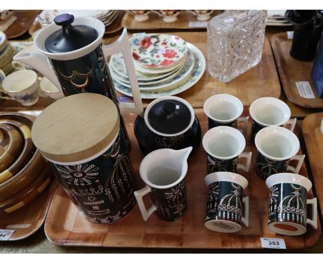16 piece Portmeirion Magic City design coffee set with canister designed by Susan Williams Ellis. (B.P. 24% incl. VAT) Crazin