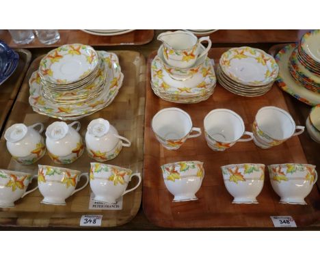 40 piece Royal Albert maple leaf china teaset to include; cups, saucers, side plates, sandwich plates, milk jug, sucrier etc.