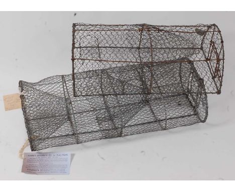 * A Young's automatic wirework eel trap, as illustrated in the Young's of Misterton 1972 catalogue, w.76cm; together with a Y