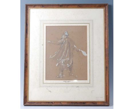 Ernest Crofts, (1847-1911), Portrait of a Cavalry Officer in standing pose, pencil, heightened with white, on buff paper, bea