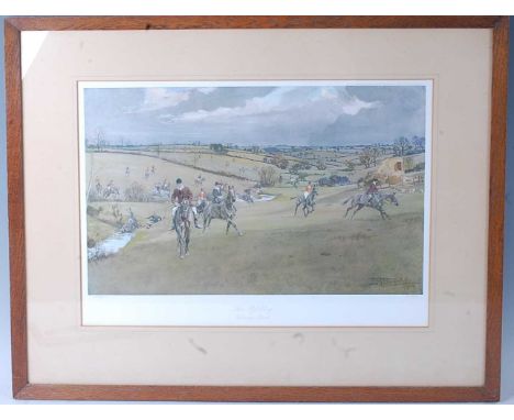 After Lionel Dalhousie Robertson Edwards, (1878-1966), "The Pytchley" Braunston Brook, lithograph print, 38 x 52cm, together 