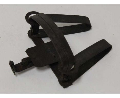* A British folding double-spring trap, having 6" smooth jawsCondition report: From ‘A Broad Collection from a lifetime by Th