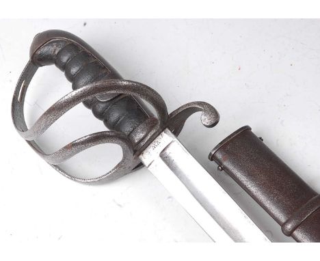 A British 1821 Cavalry Trooper's sword, the 89cm curved fullered blade marked V.W. to the forte with Liege inspection mark to
