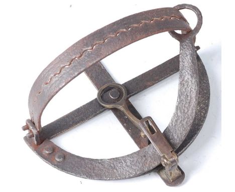 * A 19th century egg trap, having 7" serrated jaws with brass till and tongue, stamped indistinctly but probably H. Lane.Cond