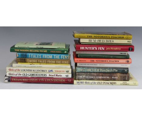 * A box of books related to poaching and gamekeeping, to include Fred Archer - Poachers Pie, G Bedson - The Notorious Poacher