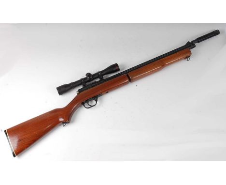 * A Benjamin Sheridan C9A Series .20 cal. under-lever air rifle, serial no. 998705652, with Webley 4 x 32 scope, 110cm.Condit