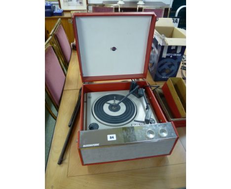 Marconiphone BSR Retro Portable record player in Red leatherette case 