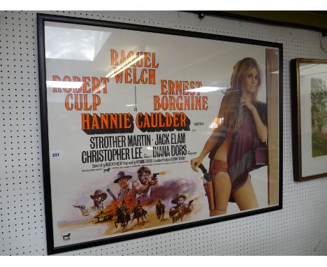 Framed Film Poster print 'Hannie Caulder' with Raquel Welch, Robert Culp and Ernest Borgine, 100 x 75cm