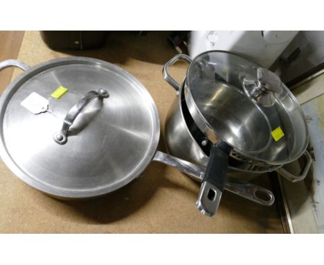 Frying pans, saucepans, lidded pans, stainless steel cookware