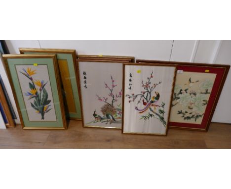 Quantity of tapestry and&nbsp; Oriental silk pictures