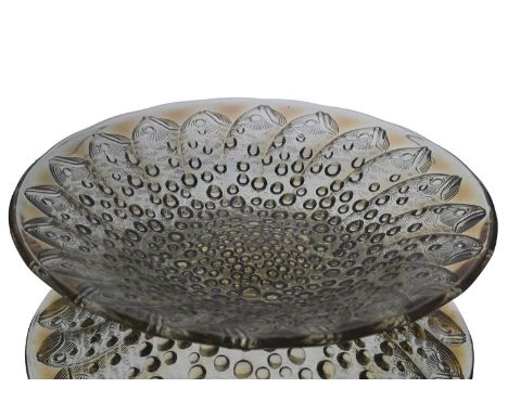 Rene Lalique, a Roscoff opalescent glass dish, model 10-383, designed circa 1932, polished, engraved mark R Lalique, 35cm dia