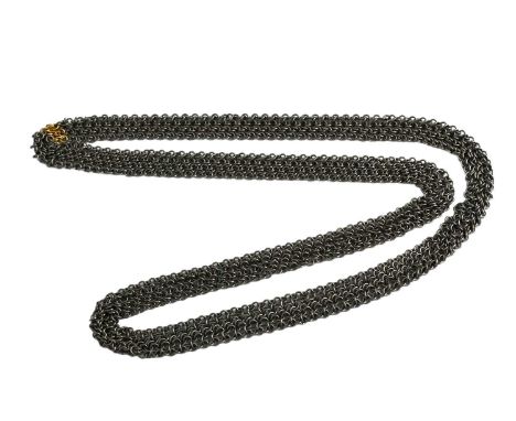 Alison Evans, a titanium and 18ct gold mesh-link necklace, approximate length 83cm, 45.8gProvenance: Lesley Craze Gallery  Ov