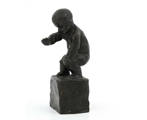 Reginald Fairfax Wells (British, 1877-1951), Baby Trying to Walk, signed in the bronze, mid-brown patina, 15cm high. Literatu