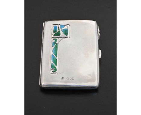 Kate Harris for Connell and Co., an Arts and Crafts silver and enamelled aide memoire or card case, London 1903, rectangular 