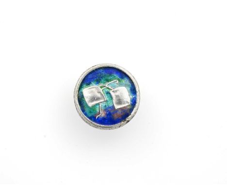 Archibald Knox for Liberty and Co., an Arts and Crafts silver and enamelled button, Birmingham 1903, circular form, stylised 