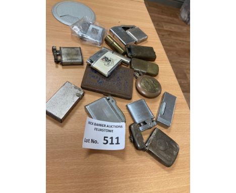 Collectables : Pocket lighters vintage & a small silver box interesting & vintage lot